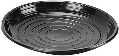 Assiettes rondes en plastique noires 8 pouces, 25 pièces