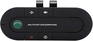 Mains libres de voiture, haut-parleur bluetooth 5.0 avec clip pour visière, avec haut-parleurs
