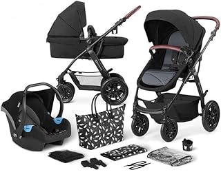 Poussette polyvalente 3-en-1 x-move kindercraft, noire, 0 à 2 mois