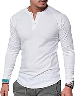 Hanshull lg t-shirt uni décontracté pour homme pour l'automne et l'hiver en coton
