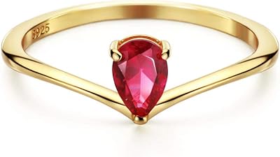 Bagues en or 18 carats avec rubis michooyel, bagues d'amour simples, coupe poire