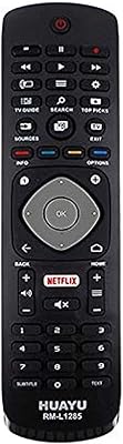 Télécommande universelle huayu, rm-l1285 pour téléviseur philips lcd/led/plasma + bouton netflix (noir)
