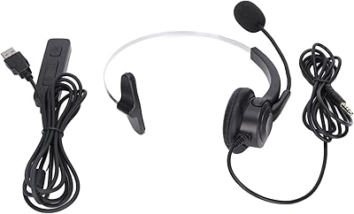 Écouteurs d'ordinateur avec microphones antibruit usb et connexion 3,5 mm antistatiques, très sensibles