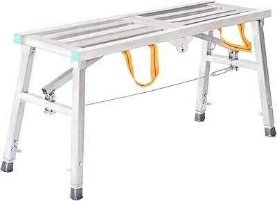 Plate-forme de travail réglable avec capacité de 400 lb, échelle en acier, plate-forme