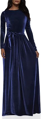 Robe élégante à manches longues en velours pour la fête d'hiver des femmes