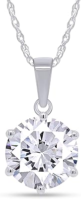 Collier pendentif moissanite 3 carats en argent plaqué or 18 carats