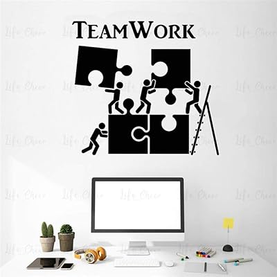 Travail d'équipe motivation employé de bureau vinyle sticker mural décoration puzzle stickers muraux art intérieur moderne décoration murale 88x80 cm. Explorez un monde de bonnes affaires sur Diaytar Sénégal