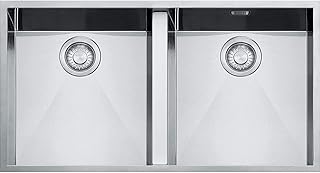 Évier de cuisine frankie en acier inoxydable (soie) avec double cuve plate ppx