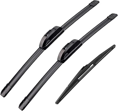 Essuie-glace avant 24" + 18" avec balais d'essuie-glace arrière 14" de remplacement automobile