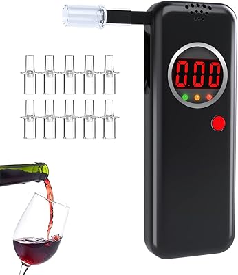 Testeur d'alcool professionnel de haute précision avec 10 embouts, testeur d'alcool numérique à