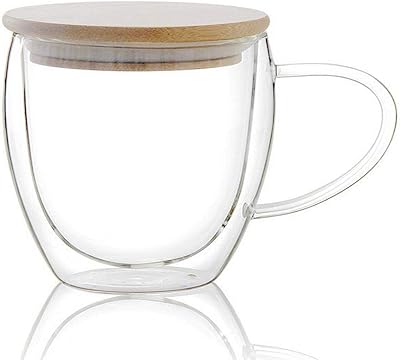 Tasses à café en verre à double paroi luxuriantes de 250 ml