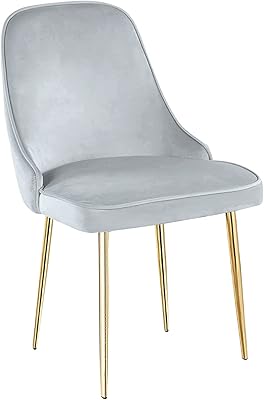 Chaises de salon de salle à manger, chaise en tissu velours pour visiteurs