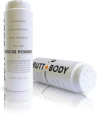 La poudre butt & body rescue protège naturellement la peau et élimine