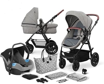 Poussette multi-usage 3-en-1 axmove de kindercraft, grise, adaptée aux enfants de 0 à