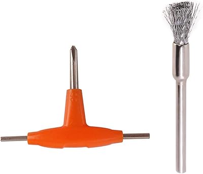 Mini-outil brosse de nettoyage de bobine avec forme hexagonale en t et tournevis