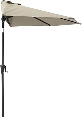 Parapluie mural demi-rond pour patio extérieur c-hopetree avec inclinaison de 9 pieds