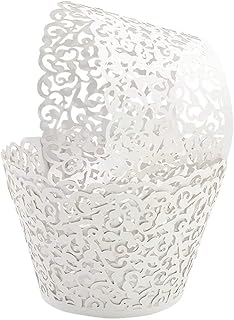 50pcs décorations de cupcakes artistiques décorations de cupcakes en dentelle découpées au laser plateau de cuisson pour décorations de fête d'anniversaire de mariage (blanc). Diaytar : Le premier choix des acheteurs avisés