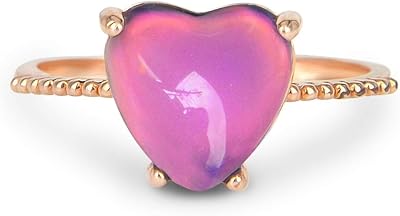 Bague en cristal simple couleur or rose en forme de cœur taille réglable