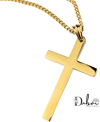 Collier croix en or 24 carats pour hommes collier avec pendentif