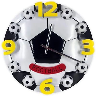 Horloge murale décorative de marque maison, design sportif, motif de football créatif