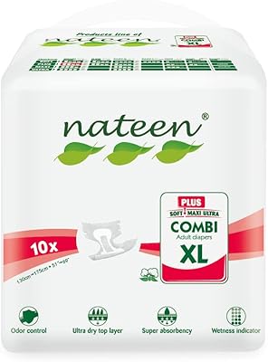 Couches nitin combi plus pour incontinence adulte tour de taille xl