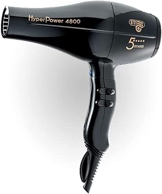 Sèche-cheveux eighty hyper power 4800 de salon professional, sèche-cheveux noir, 2200-2600 watts