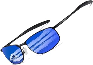 Lunettes de soleil polarisées pour hommes avec monture rectangulaire classique et verres classiques