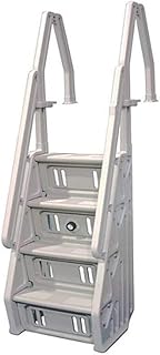 Échelle de piscine hors sol vinylworks réglable de luxe de 32 pouces, gris