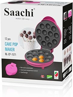 Machine à cake pops saachi 12 pièces, rose, nl-cp-1571