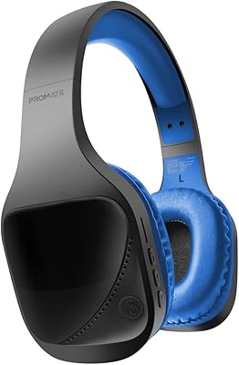 Casque bluetooth sans fil promate, casque stéréo hi-fi puissant avec emplacement pour carte