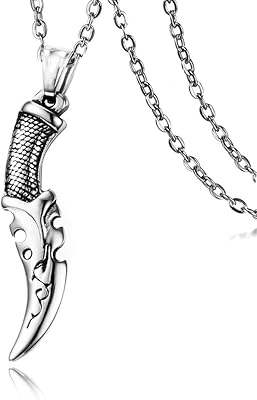 Gulcean dagger collier hommes titane acier personnalité vintage style punk gothique rock hip