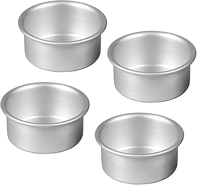 Ensemble de 4 moules à gâteaux ronds antiadhésifs delfino en aluminium, 4 pouces