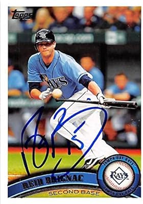 Autograph warehouse 248030 carte de baseball autographiée par reid brignac - tampa bay