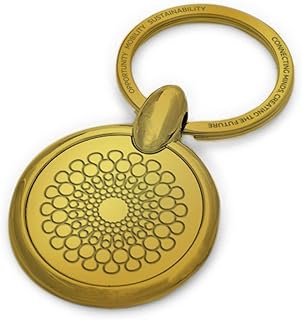 Porte-clés rond en métal avec logo expo 2020 dubai - or, or, 1