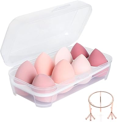Paquet de 8 éponges de maquillage humides et sèches avec 1 support, éponge