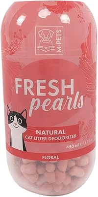 Désodorisant naturel pour litière pour chat m pets fresh pearls au parfum floral