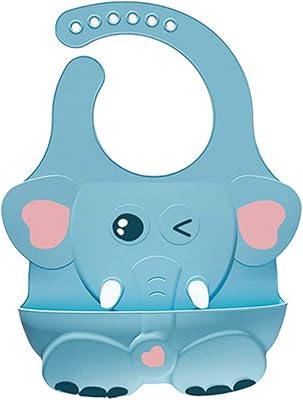 Bavoir bébé en silicone toyvian avec poche alimentaire imperméable en forme d'éléphant réglable