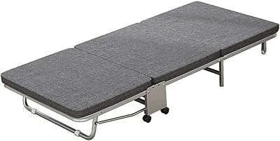 Lit pliant portable jomep avec matelas moelleux cadre de lit robuste