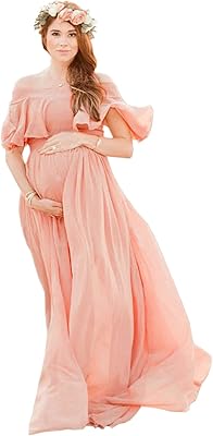 Robe de photographie de maternité pour femmes, robe longue à lacets, épaules dénudées