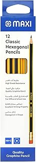 Ensemble de crayons maxi classic, design polygone hexagonal avec gomme et pointe hp