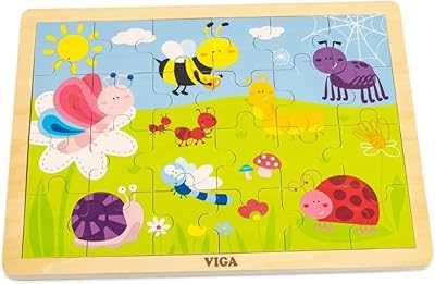Jeu de puzzle d'insectes en bois vega pour enfants âgés de 12 mois