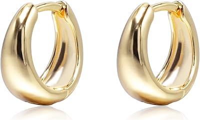 Boucles d'oreilles créoles plaquées or 18 carats pour femme, taille 13 mm, plastique