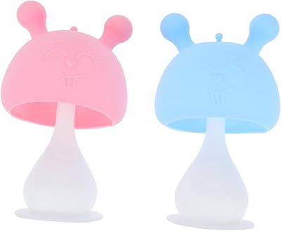 Orfofe 2 pièces anneau de dentition en silicone champignon anneau de dentition