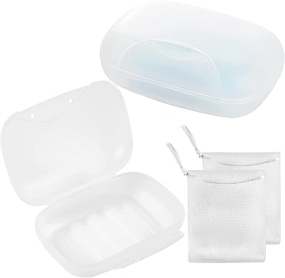 Porte-savon de voyage avec sac à savon moussant bulles récipient de stockage douche