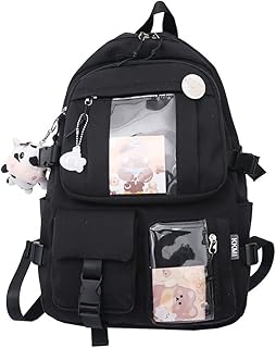 Mignon sac à dos en peluche kawaii avec accessoires à épingles pour lycée