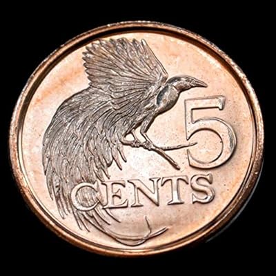 Pièce de monnaie oiseau du paradis de trinité-et-tobago pièce de 5 cents 2017