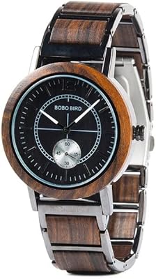 Luckovers bird design montre en bois pour hommes et femmes couples mouvement à