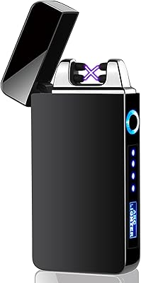 Briquet portable à double arc avec indicateur de niveau de batterie led