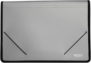 Dossier extensible maxi gris sans poignée, 13 grilles, 13 pochettes extensibles, organiseur extensible