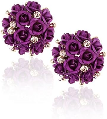 Boucles d'oreilles pour femmes en plaqué or parsemées de bijoux, élégantes